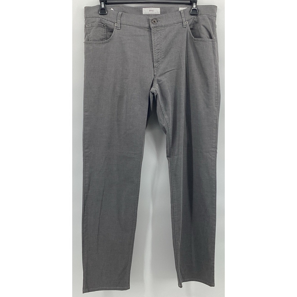 Brax Chuck Modern Fit Mens 40x34 Grey Nylon Hi-Flex Stretch Pants 83-1347/06